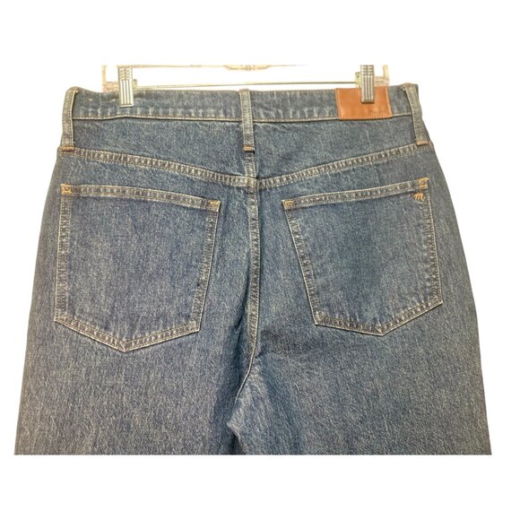 Madewell Perfect Vintage Jeans Womens 31 Dark Wash Straight High Rise Raw Hem - Picture 12 of 16
